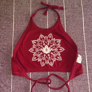 Lotus Flower Red Crop Halter